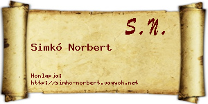 Simkó Norbert névjegykártya